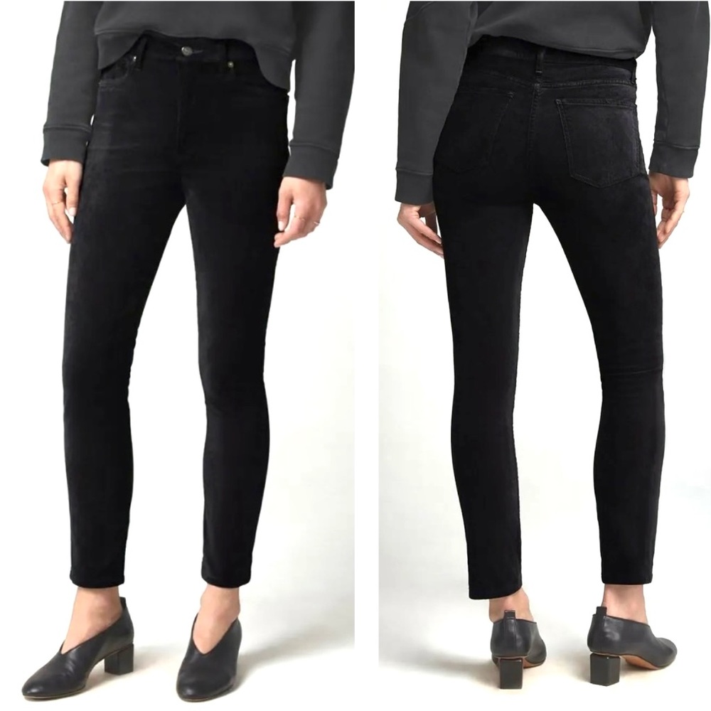 COH Olivia Velvet Slim Ankle Pants Women’s Sz 26 High-Rise Luxury Elegant Black